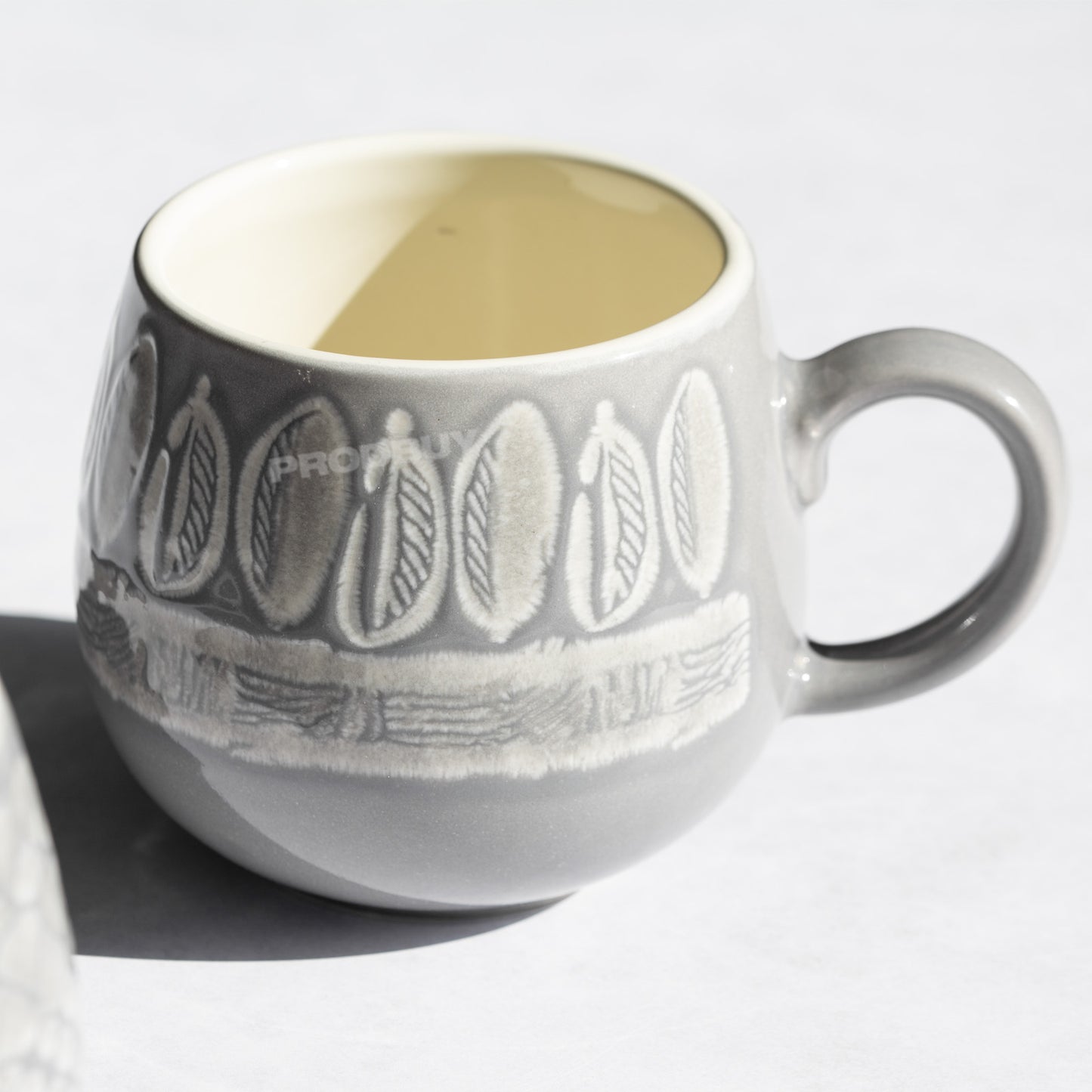 Set of 4 Mason Cash Grey Embossed Mugs 350ml