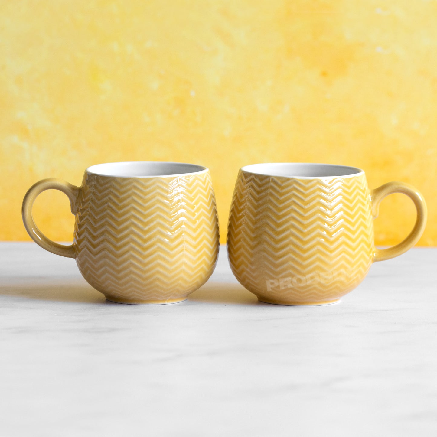 Set of 4 Mason Cash Barrel Mugs Yellow Ochre