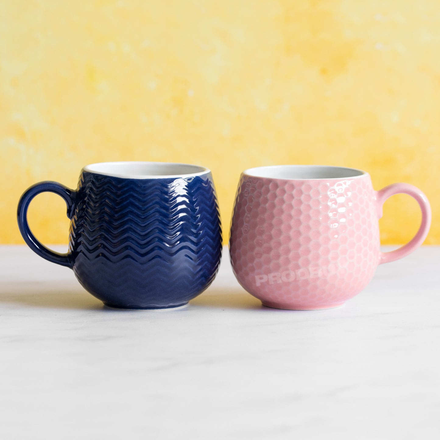 Set of 4 Mason Cash Embossed Barrel Mugs 370ml with Assorted Colour Mix