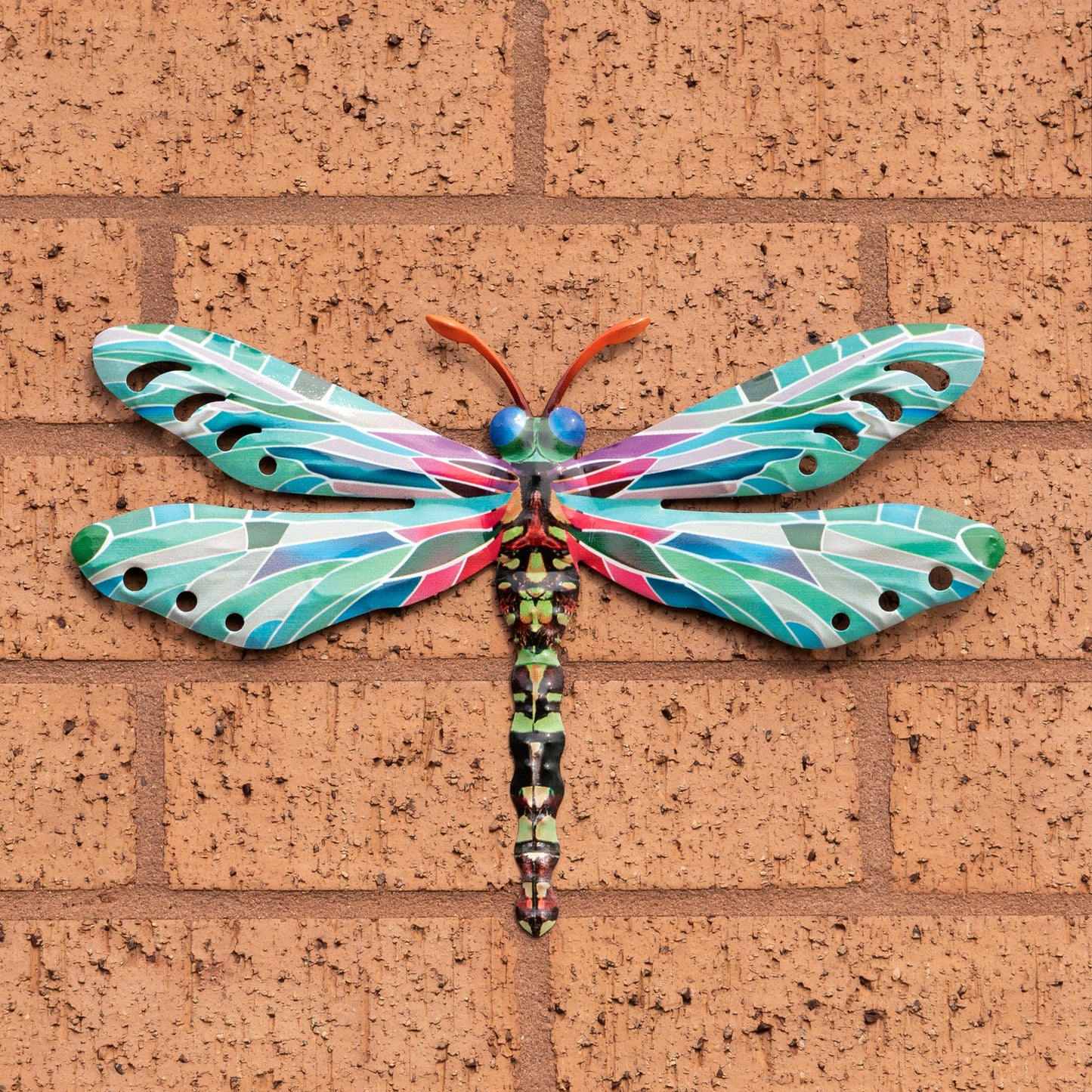 Set of 4 Dragonfly Metal Garden Wall Art Fence Ornaments