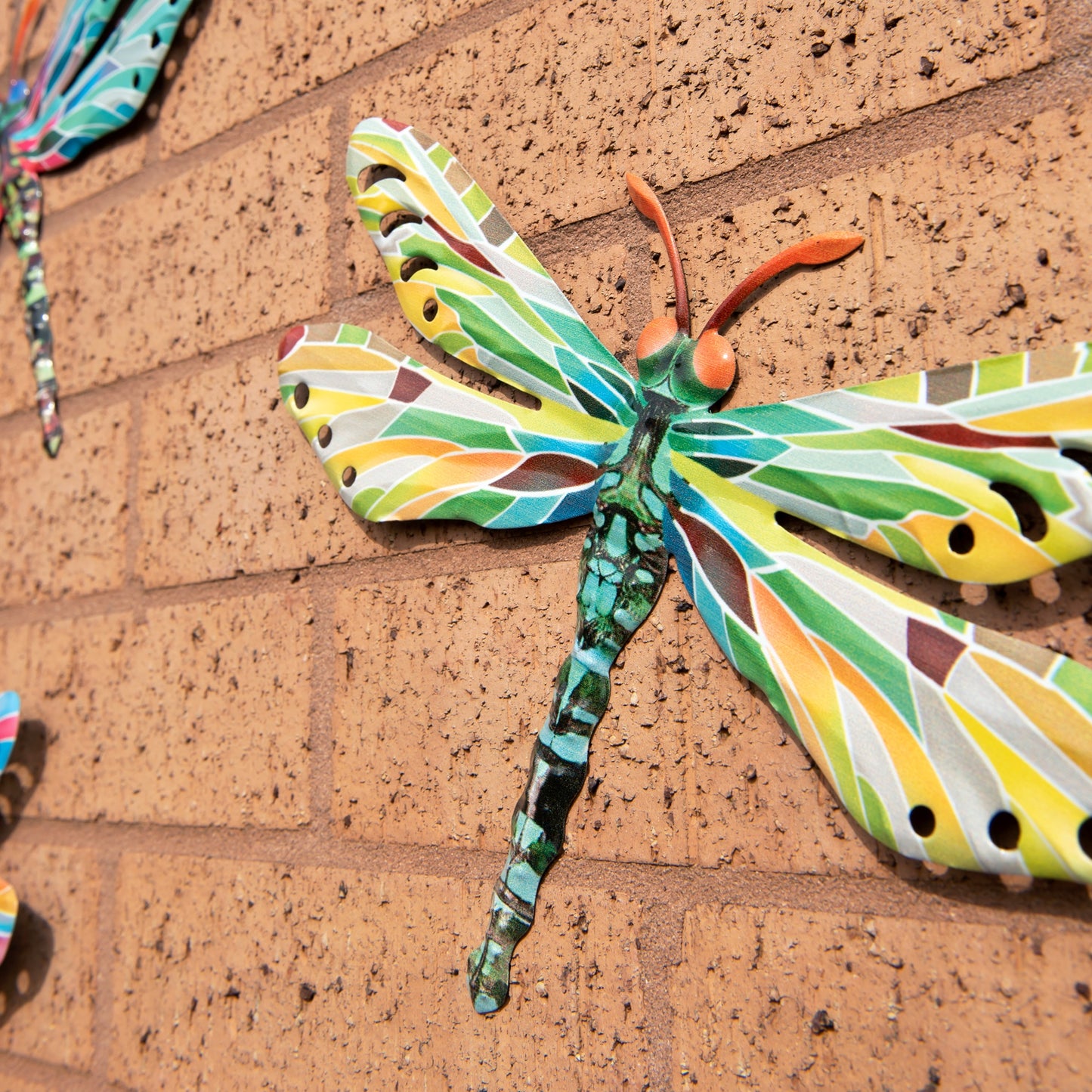 Set of 4 Dragonfly Metal Garden Wall Art Fence Ornaments