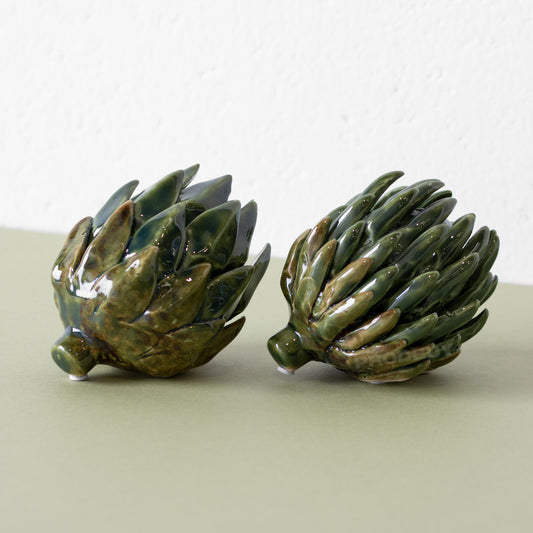 Set of 2 Dark Green Nature Ornaments