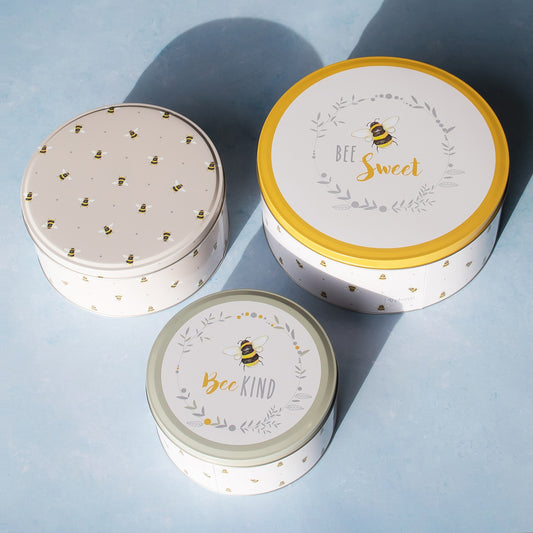 Set of 3 Bee Sweet Cake Storage Tins