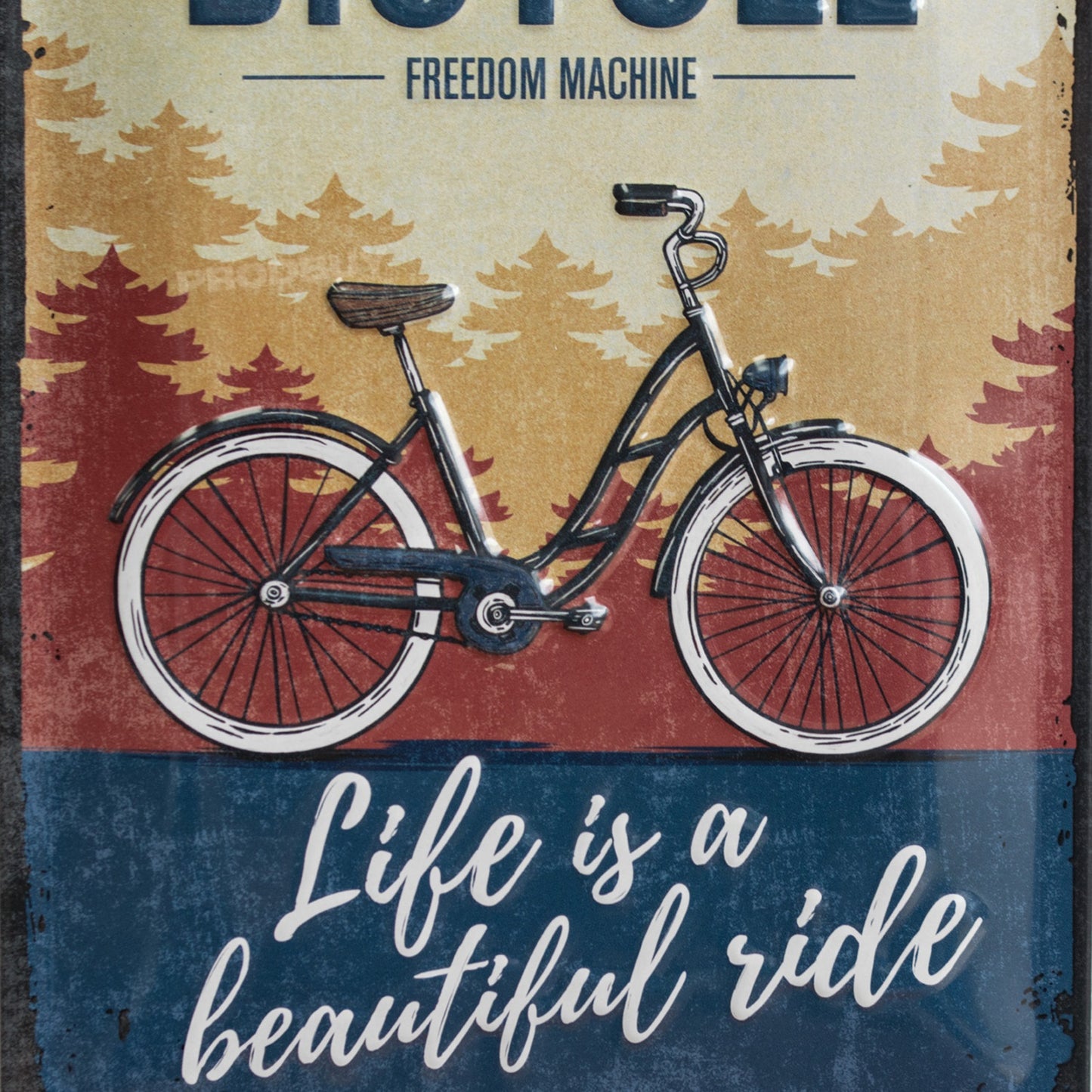 'Bicycle Freedom Machine' 30cm Metal Garage Wall Sign