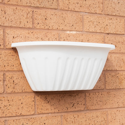 Set of 41cm White Plastic Wall Planters