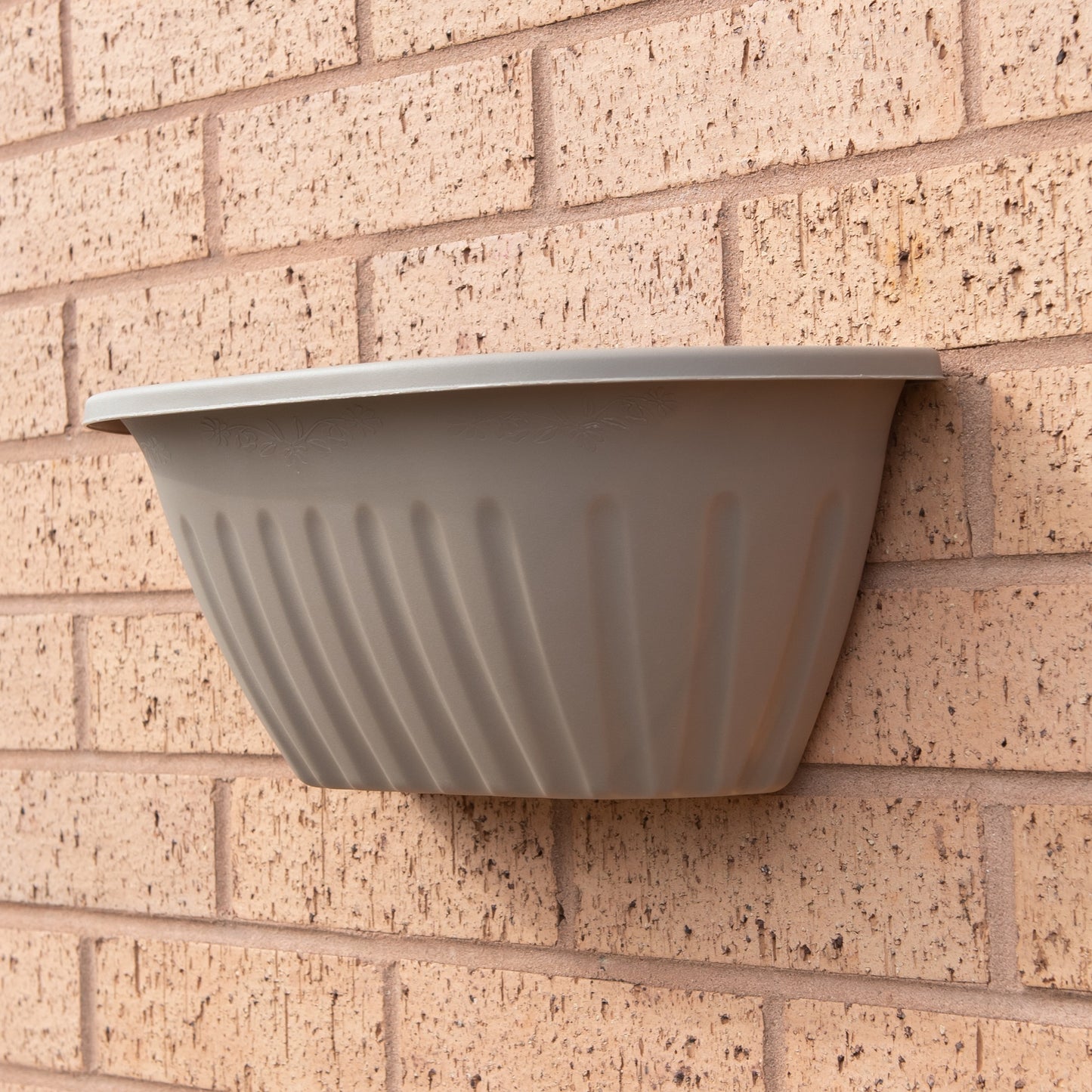 Set of 41cm Beige Plastic Wall Planters