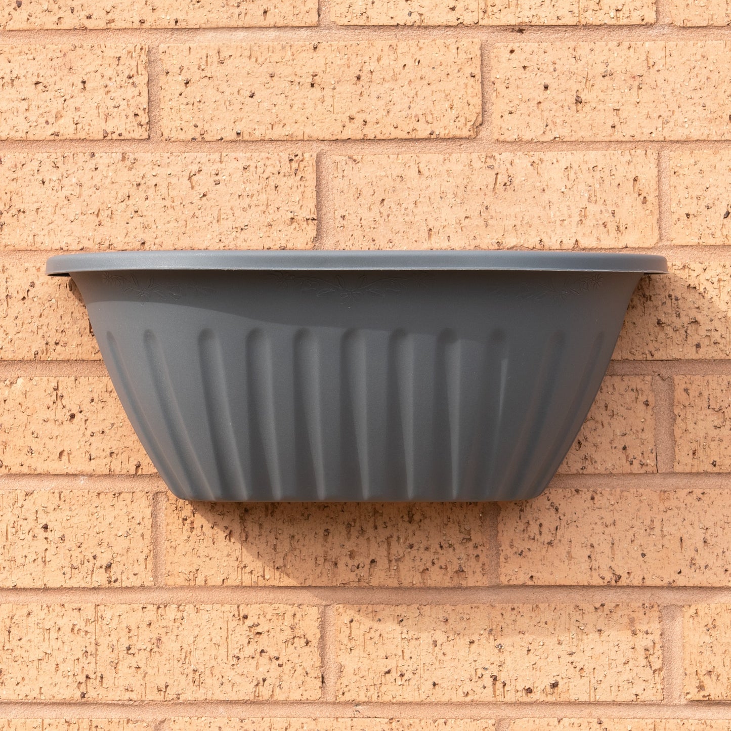 Set of 41cm Grey Plastic Wall Planters