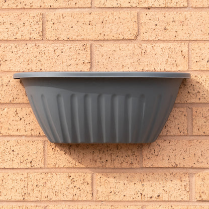 Set of 41cm Grey Plastic Wall Planters