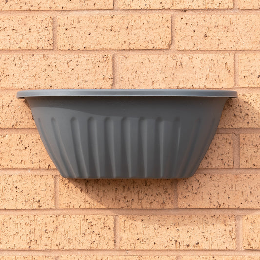 Set of 41cm Grey Plastic Wall Planters