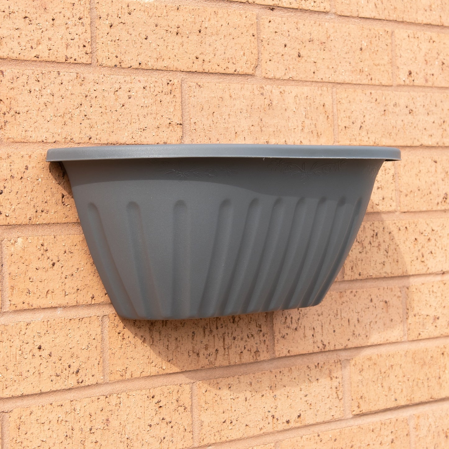 Set of 41cm Grey Plastic Wall Planters