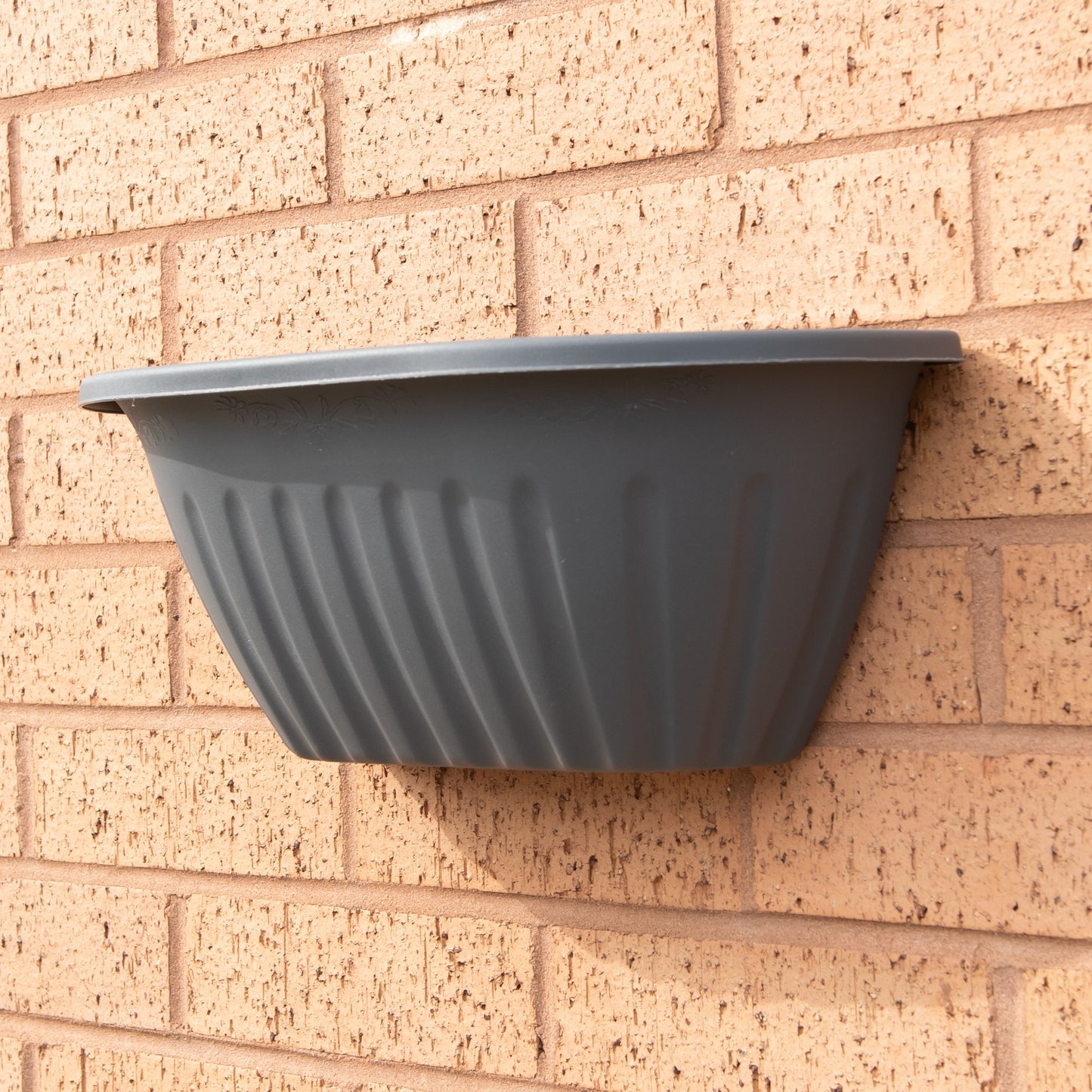 Set of 41cm Grey Plastic Wall Planters