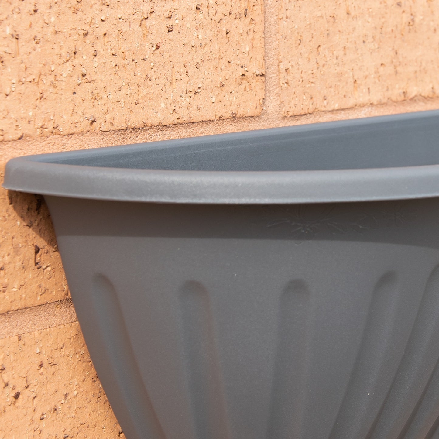 Set of 41cm Grey Plastic Wall Planters