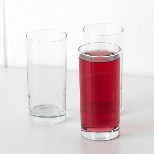 Set of 6 Straight Hi-Ball Tumbler Glasses 250ml