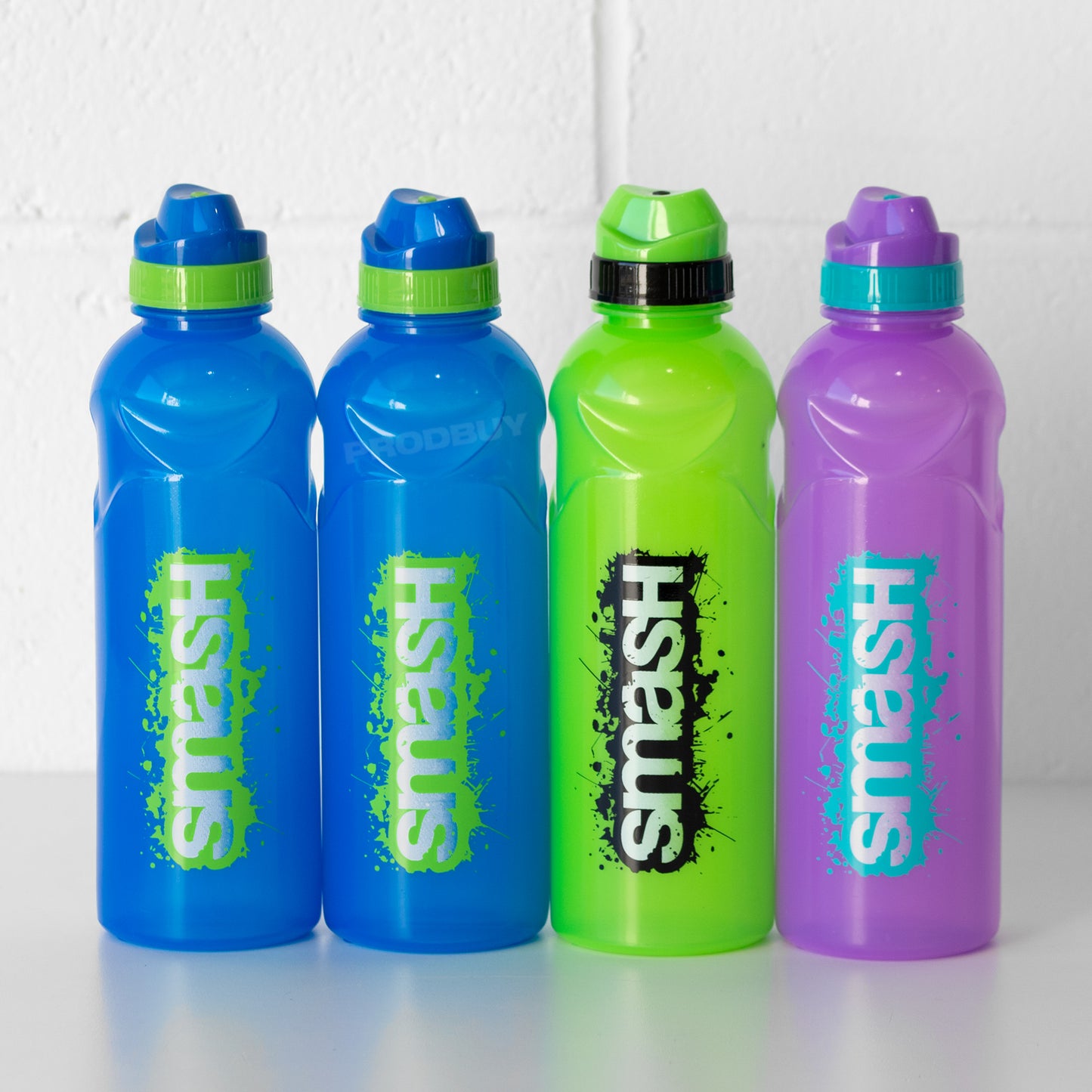 Set of 4 Smash 500ml Water Bottles BPA-Free Colour Plastic