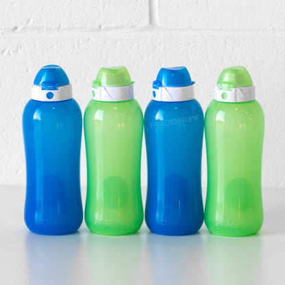 Set of 4 Smash 330ml Water Bottles with Caps