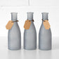 Set of 3 Small Grey Frosted Glass Bud Vases