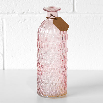 24.5cm Embossed Pattern Glass Vase
