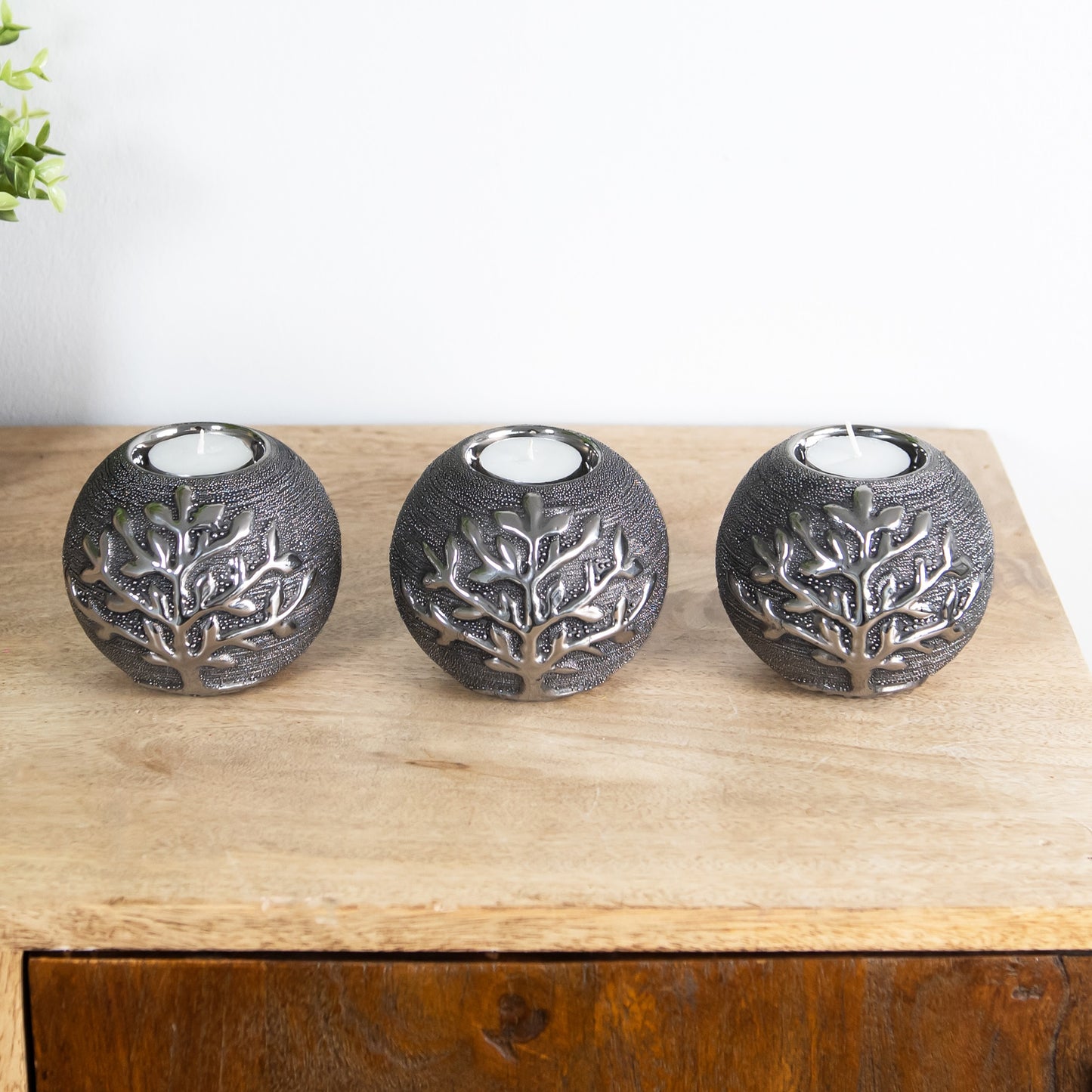 Set of 3 Tree of Life Teaight Candle Holders