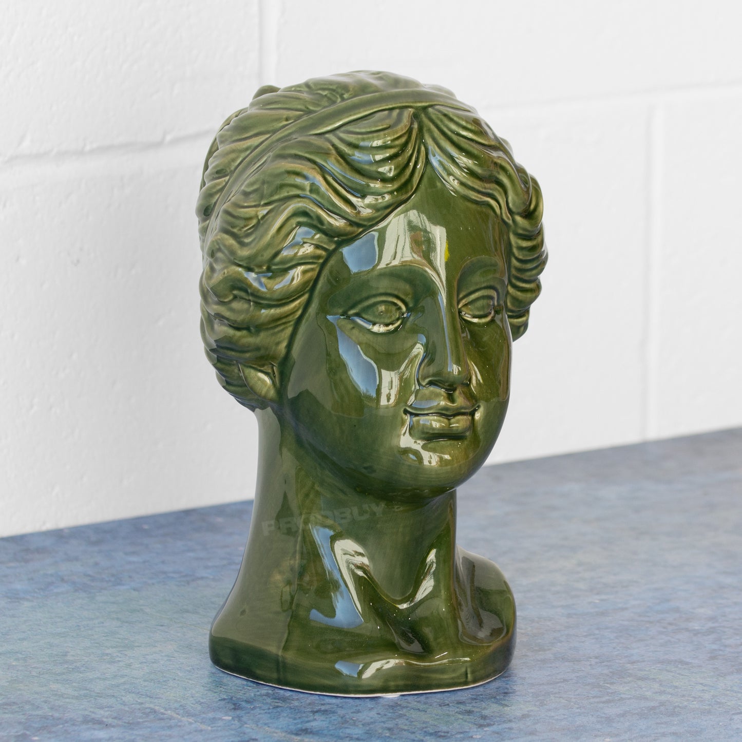 Green 25cm Ceramic Female Head Ornament