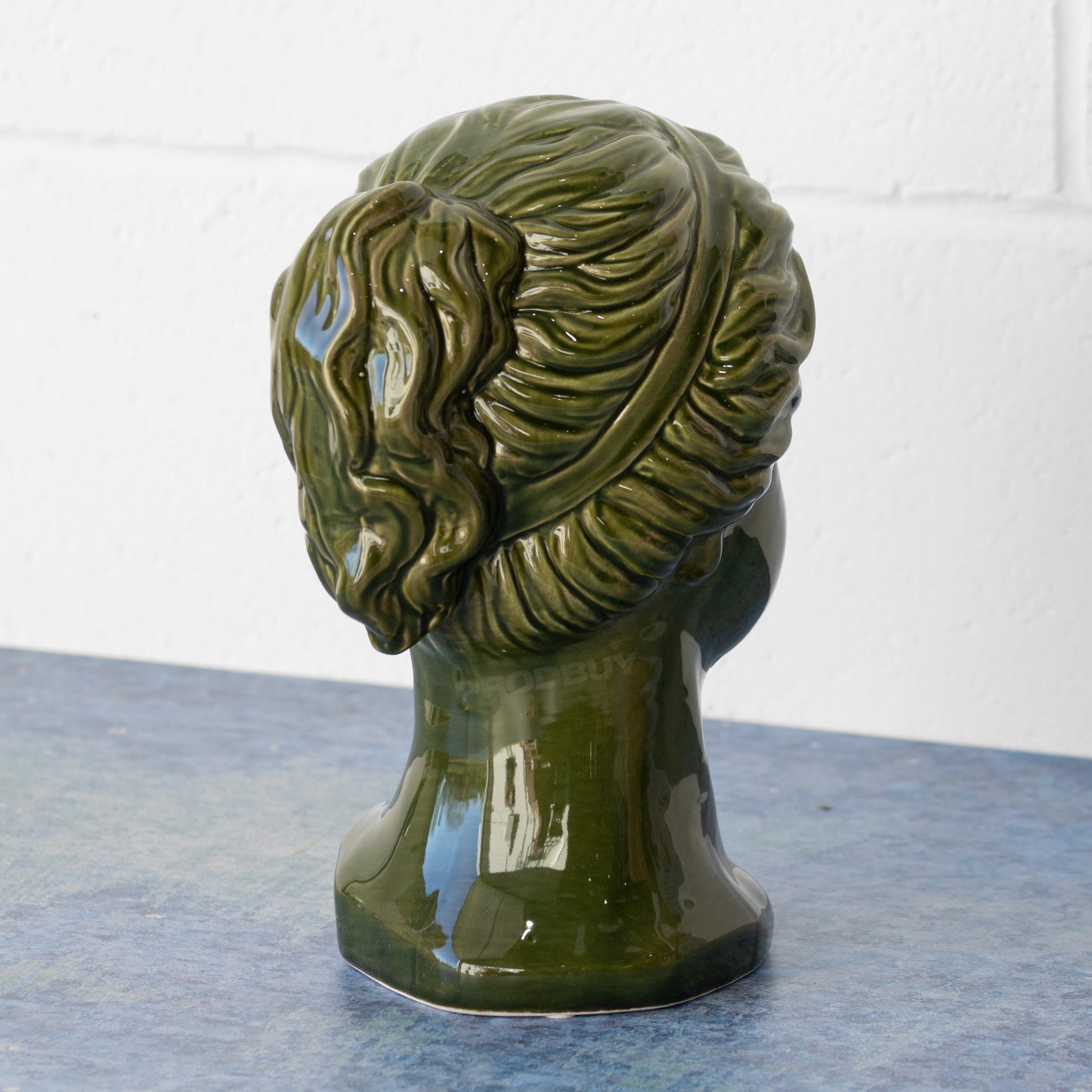 Green 25cm Ceramic Female Head Ornament