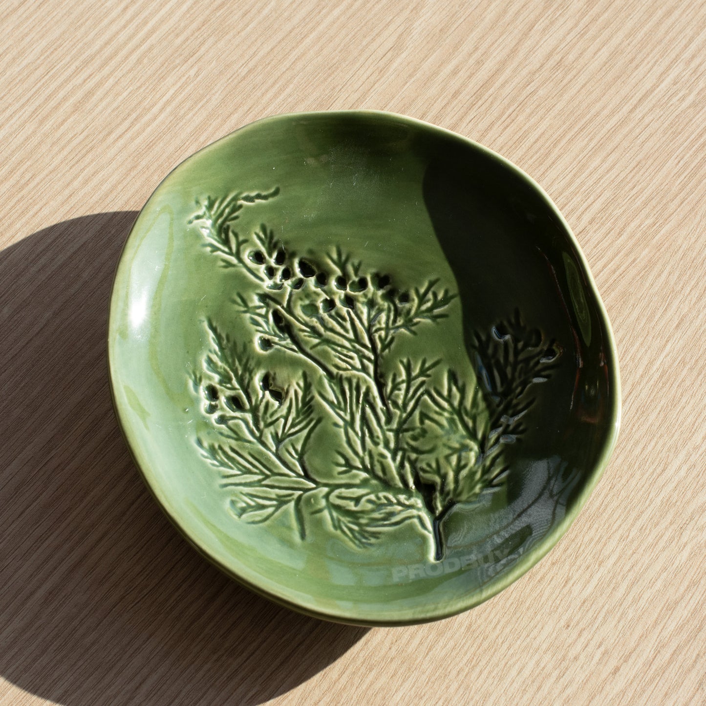Green Floral 14cm Trinket Tea Bag Tidy Spoon Rest Dish