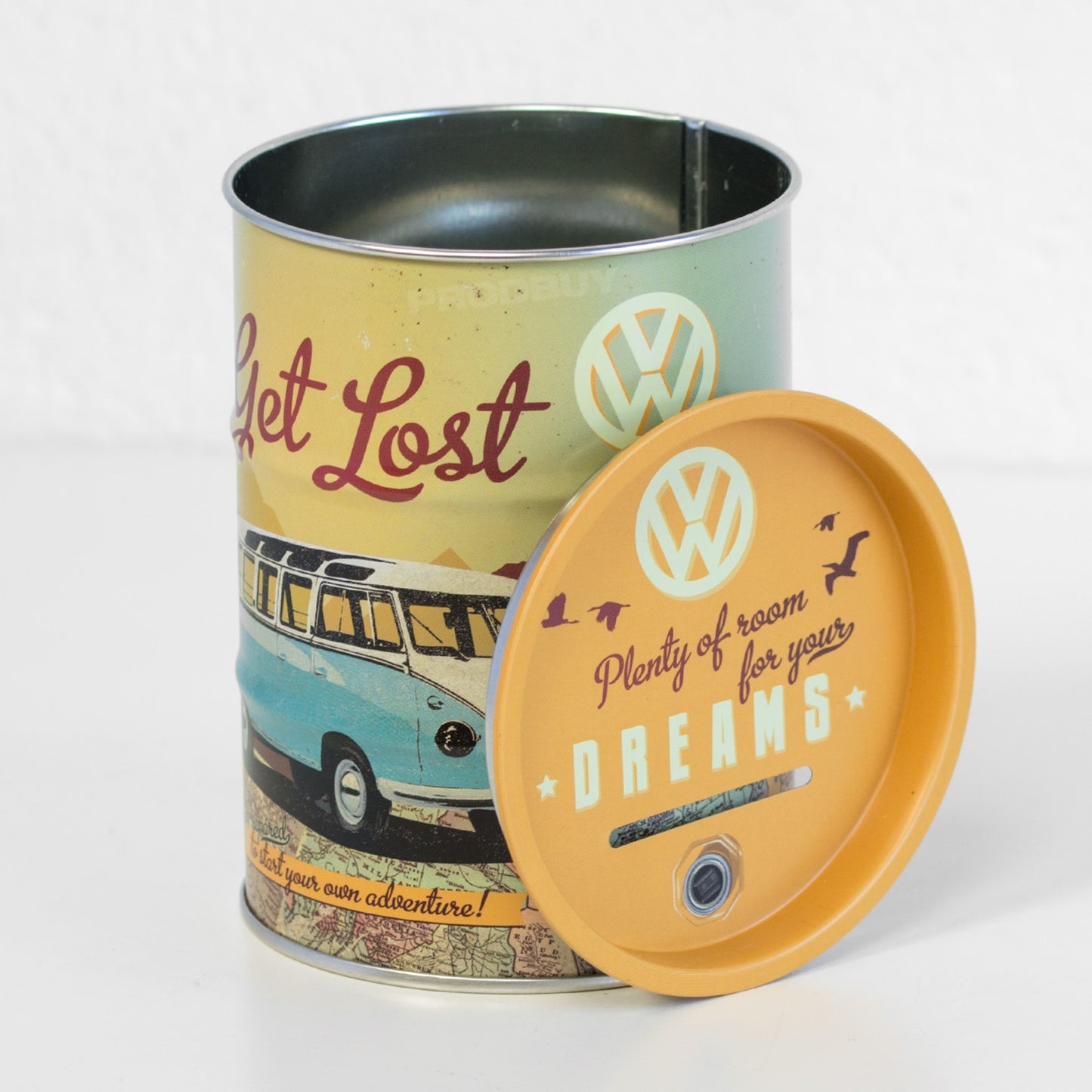 Vw Camper Van 'Let's Get Lost' Money Tin Savings Pot