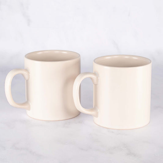 Set of 4 x 300ml Matt off White Ceramic Mugs