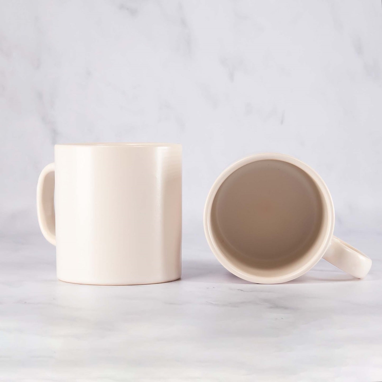 Set of 4 x 300ml Matt off White Ceramic Mugs