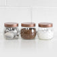 Set of 3 Glass 1 Litre Storage Jars Copper Lids