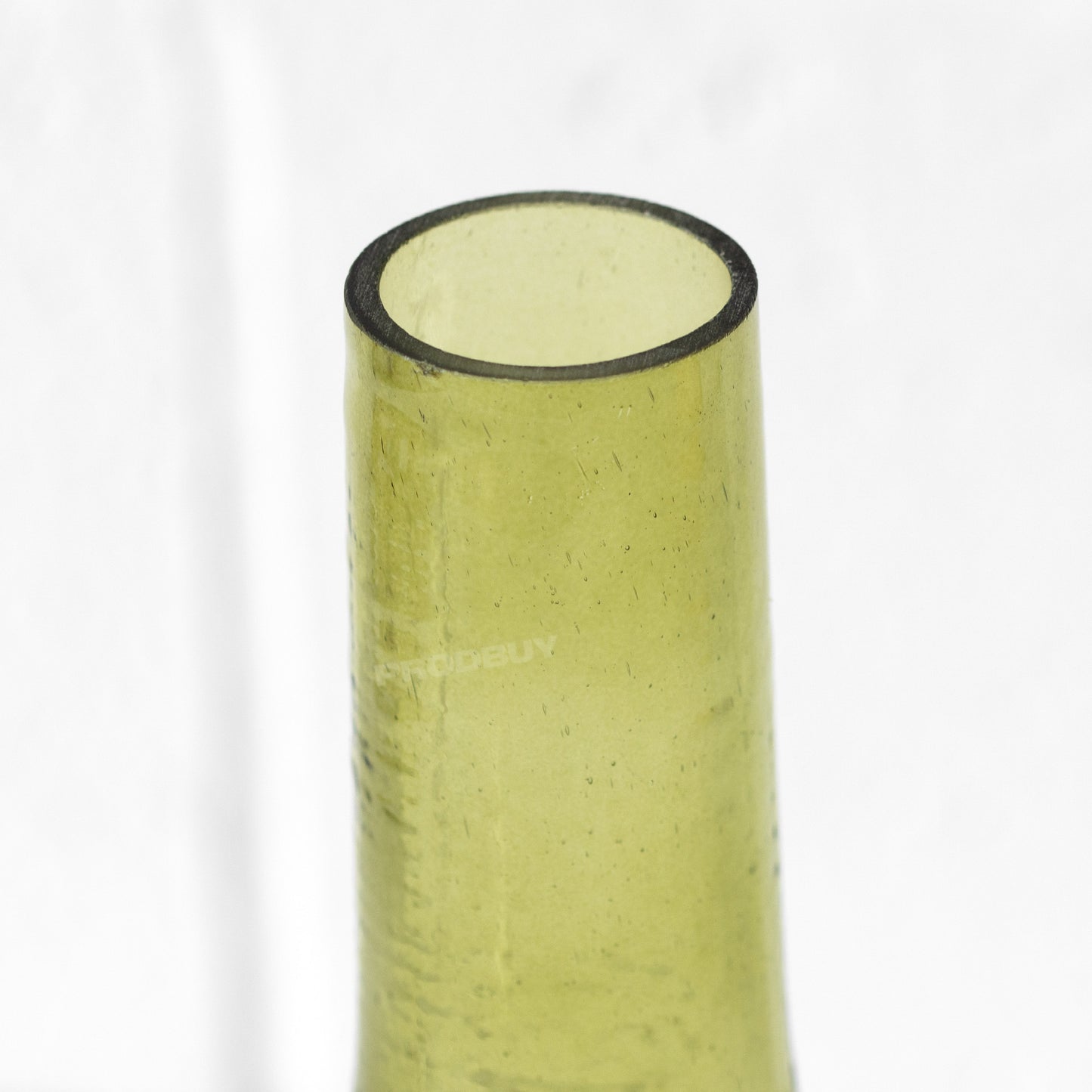 Green Etched 28cm Tall Glass Flower Vase