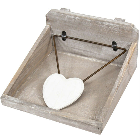 Square Wooden Napkin Holder with Heart