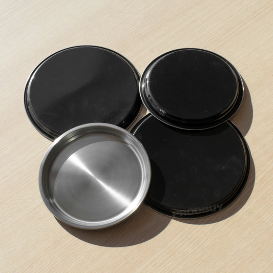 Pack of 4 Black Stainless Steel Cooker Hob Covers
