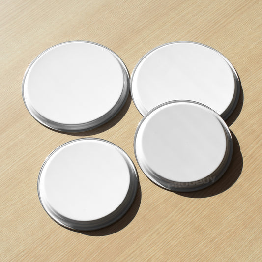 Pack of 4 White Stainless Steel Hob Covers