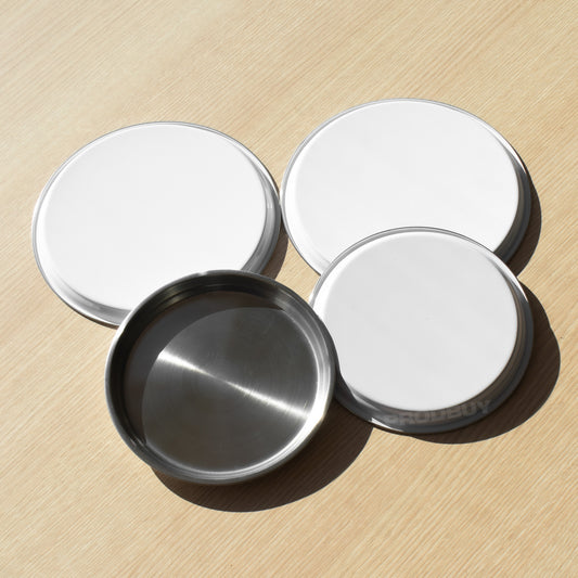 Pack of 4 White Stainless Steel Hob Covers