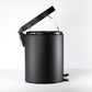 Small 5 Litre Matt Black Pedal Bin with Removable Bucket Liner