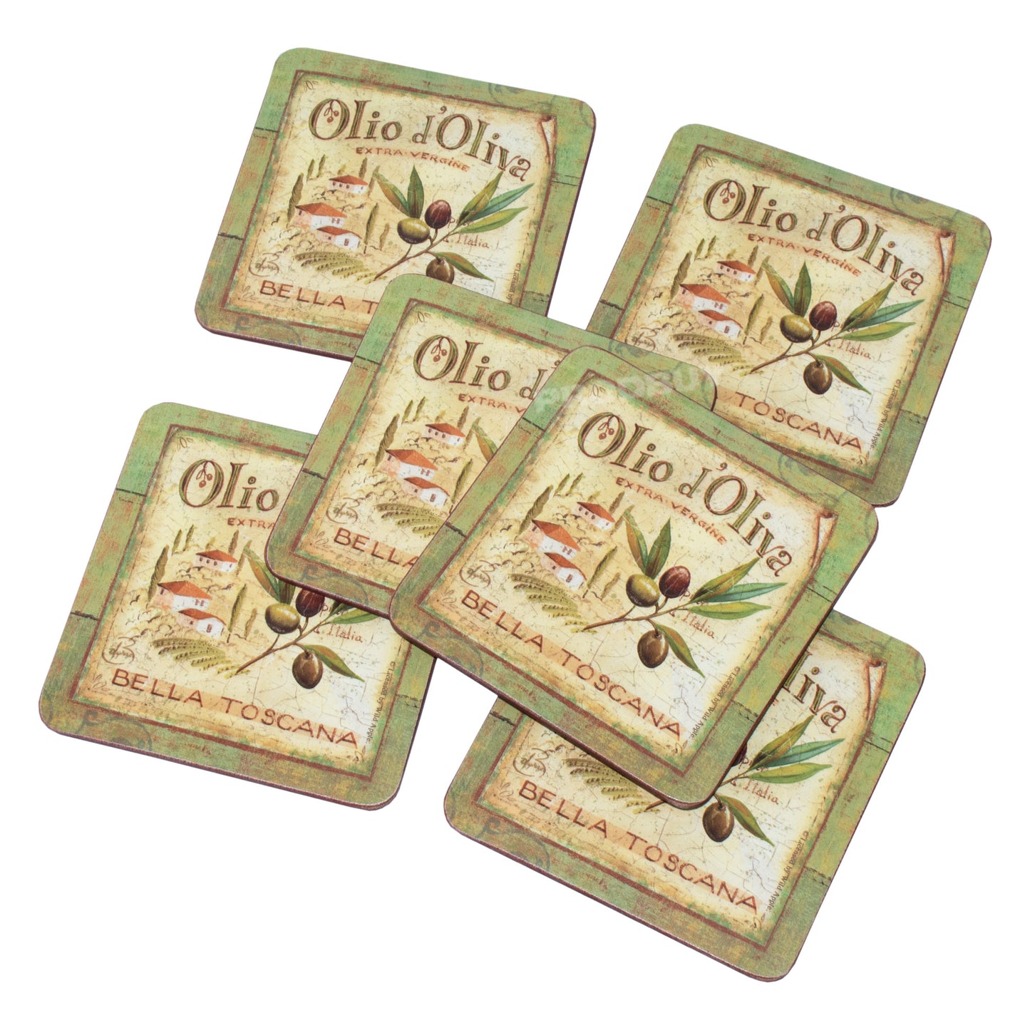 Set of Olio d'Oliva 6 Placemats & 6 Coasters