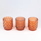 3 x Small Amber Glass Tealight Candle Holders Bohemian Home Decor Accessories