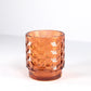 3 x Small Amber Glass Tealight Candle Holders Bohemian Home Decor Accessories