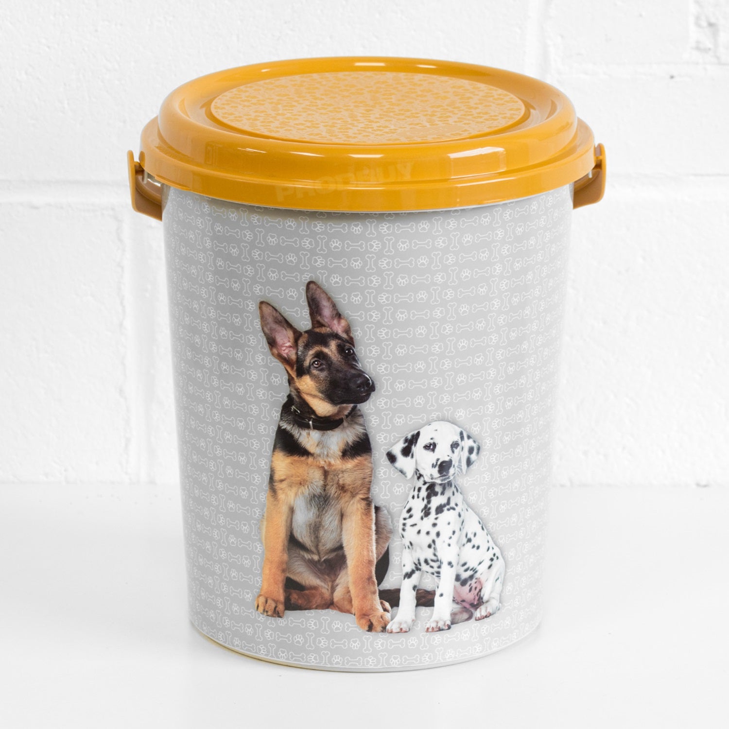 Grey dog food on sale container