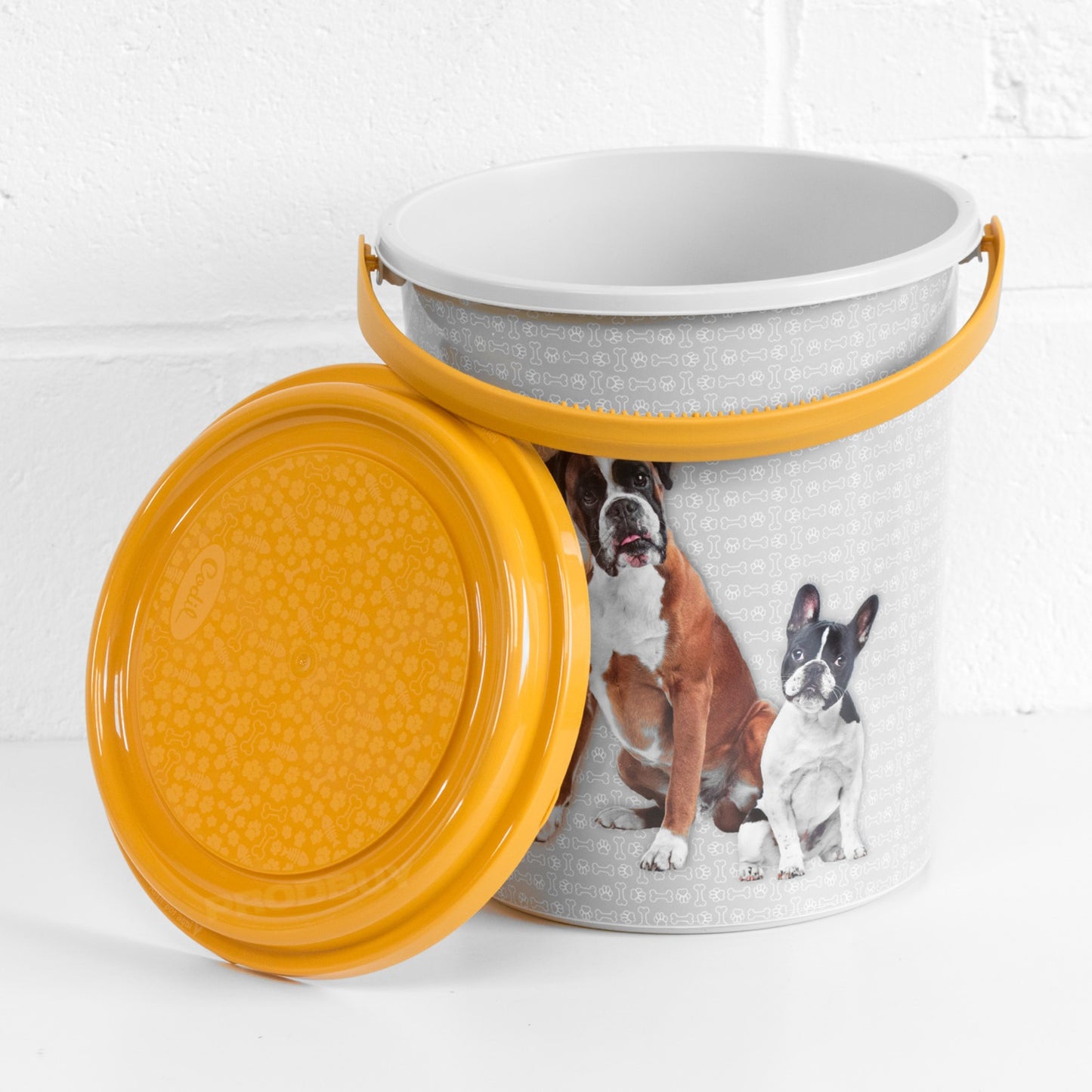 Yellow & Grey 11 Litre Dog Food Container