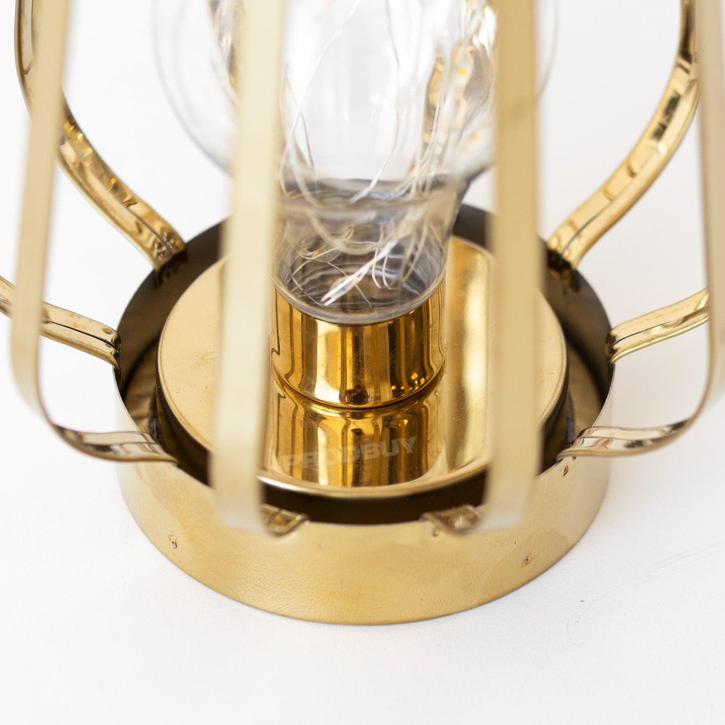 LED Battery Operated Gold Table Lantern Lamp