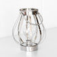 LED Battery Operated Silver Table Lantern Lamp