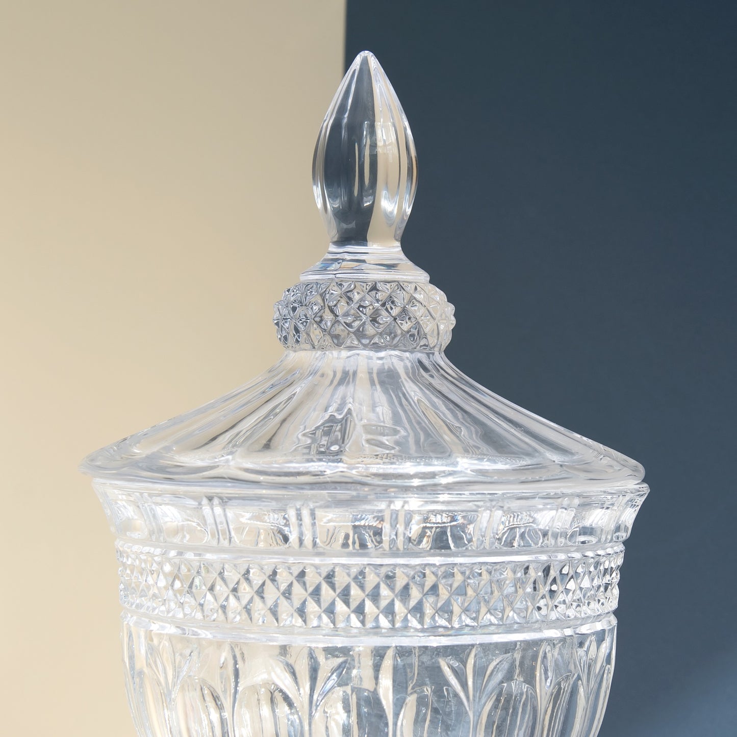 Large Savita Clear Glass Footed Storage Jar