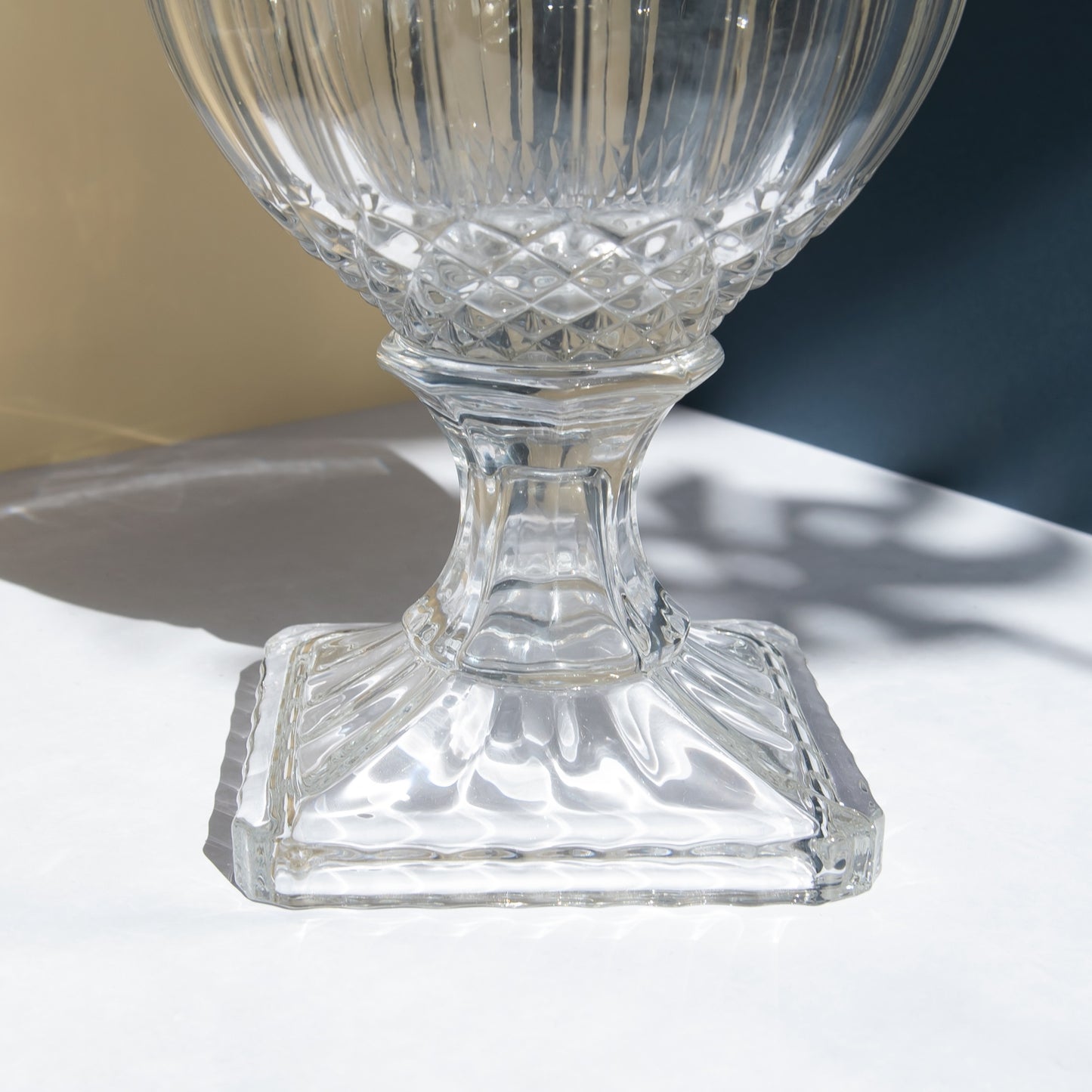 Large Savita Clear Glass Footed Jar - Home Decoration