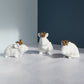 Set of 3 White Mice Ornaments wearing Gold Crowns
