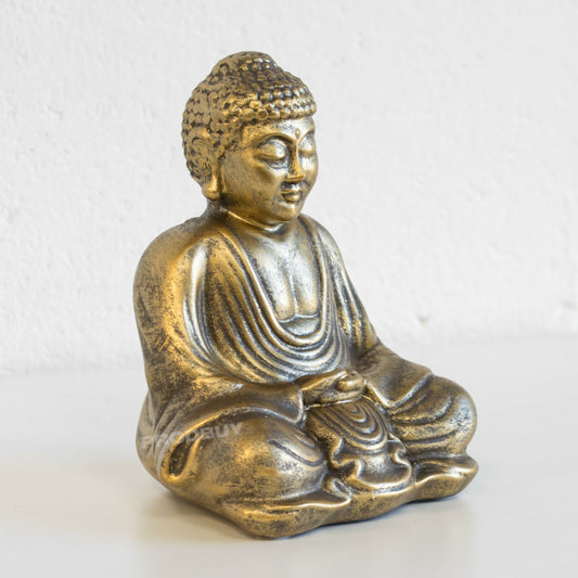 Small 20.5cm Sitting Buddha Ornament Scuplture Figurine Statue Home Decoration