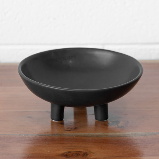 Small Matt Black Ceramic Tripod Decorative Bowl