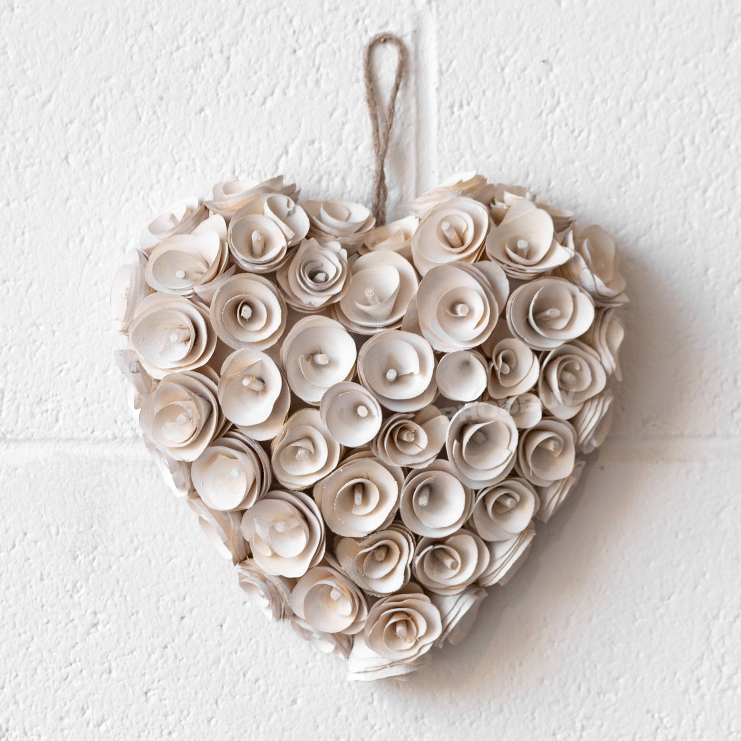 Wood Shavings Hanging Heart Decoration