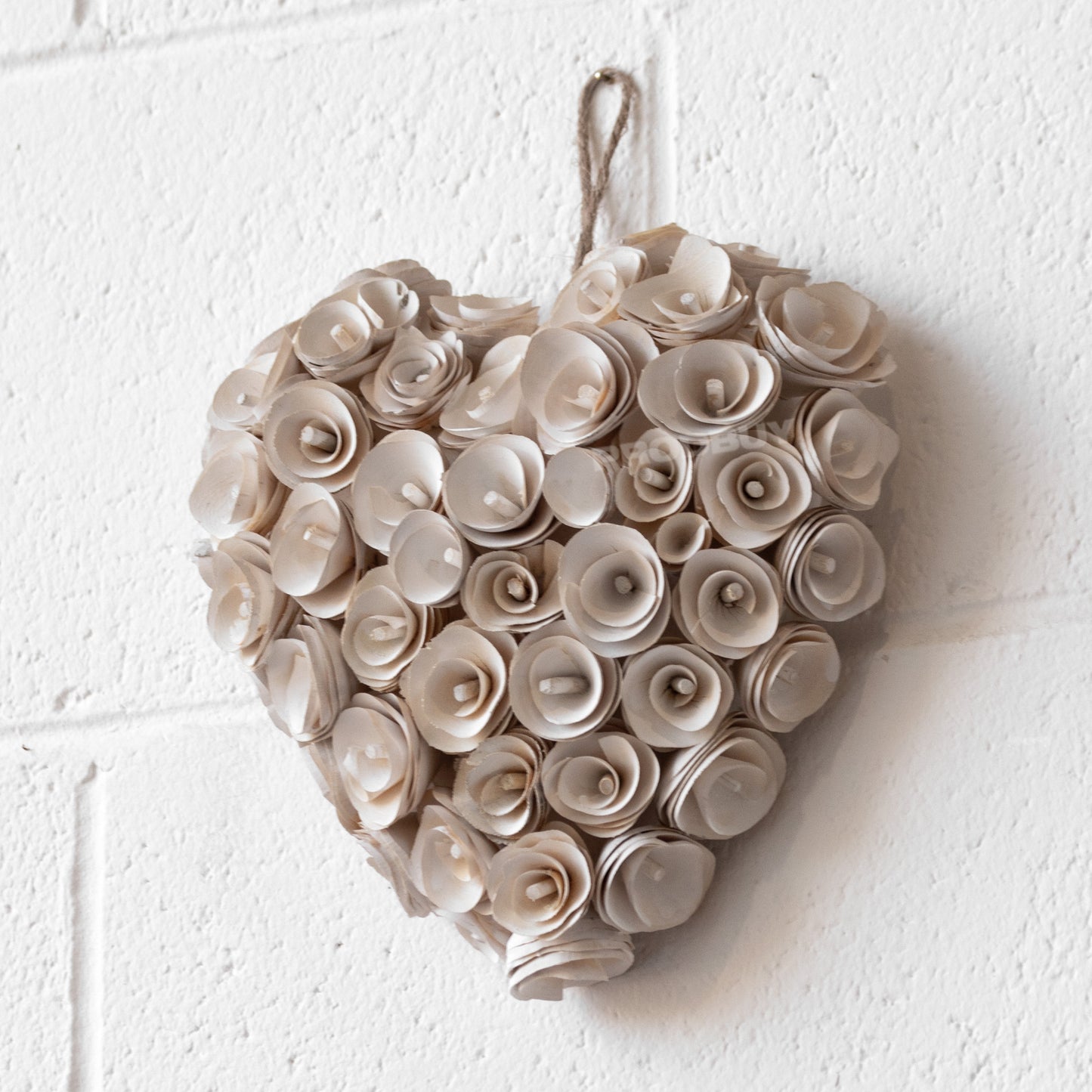 Wood Shavings Hanging Heart Decoration