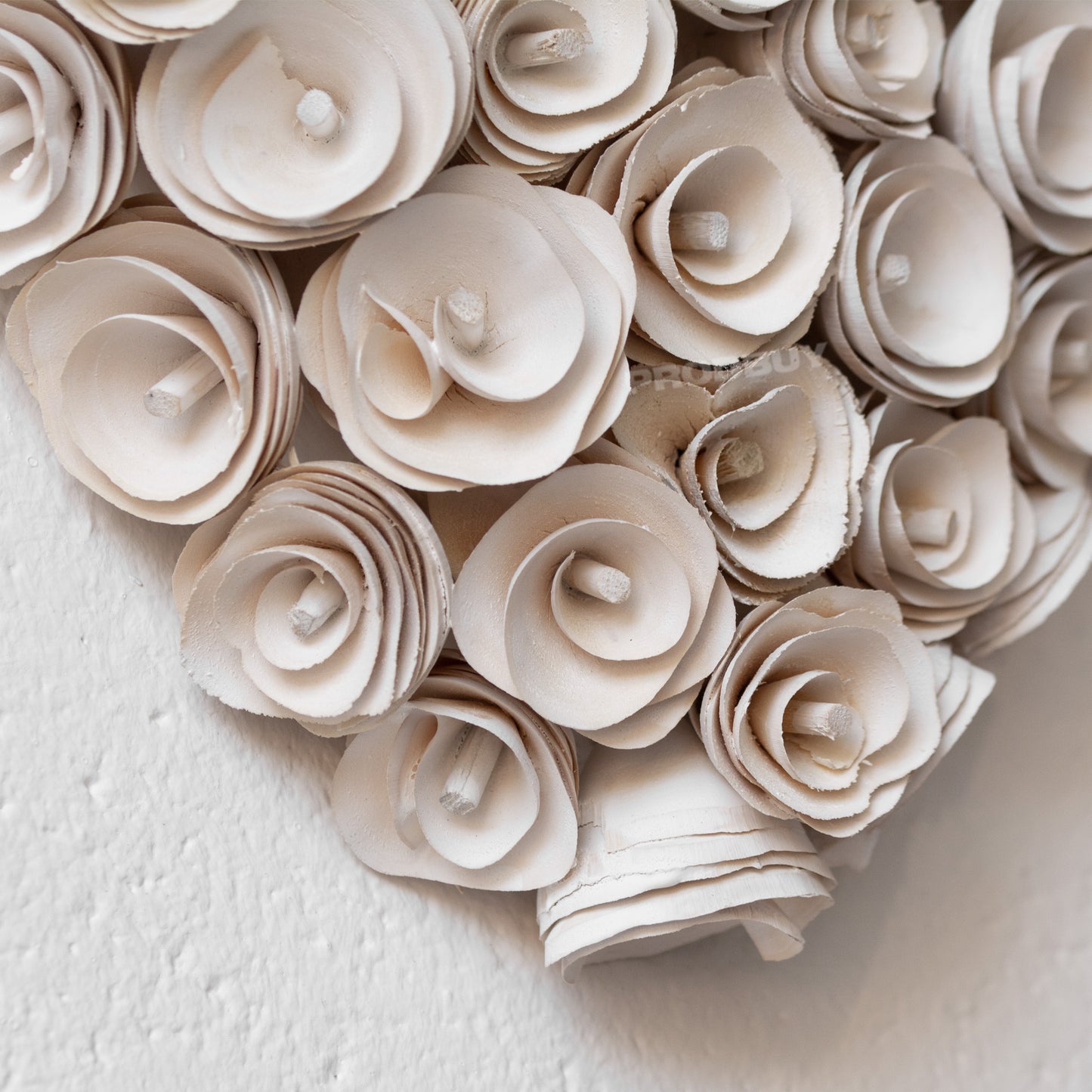 Wood Shavings Hanging Heart Decoration